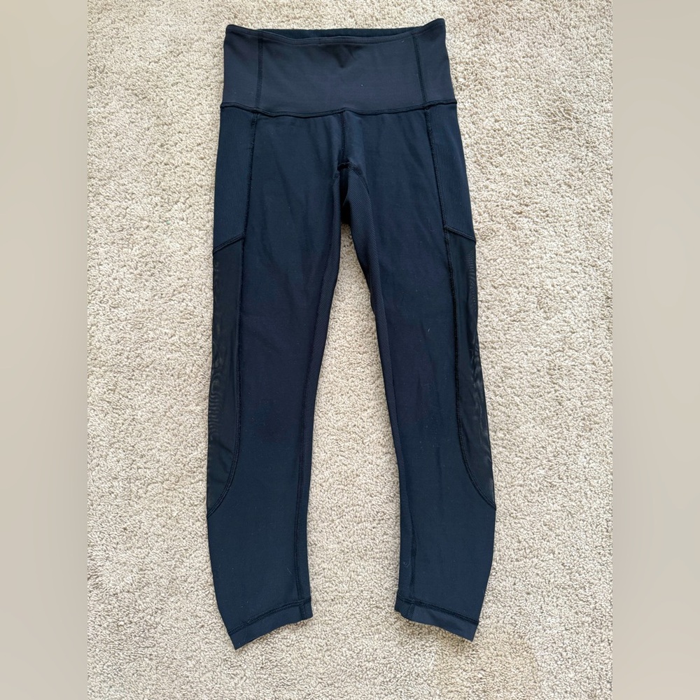 Lululemon Pace Rival High-Rise Crop 22" leggings, size 4, black